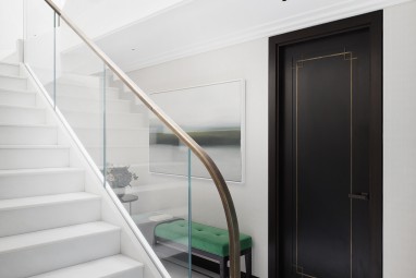 The Brummell Penthouse: Polished white Namibia marble staircase